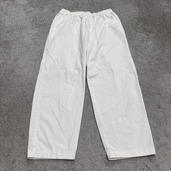 Cabin Creek Vintage 90's Pull On Pants Womens 12 Petite White Elastic Waist Y2K - Picture 1 of 14
